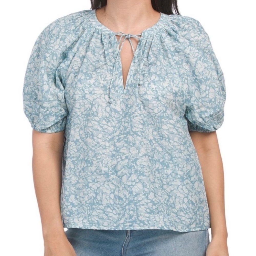 House Of Harlow 1960 Floral Puff Sleeve Cottage Core Tie Top NWT Size Medium